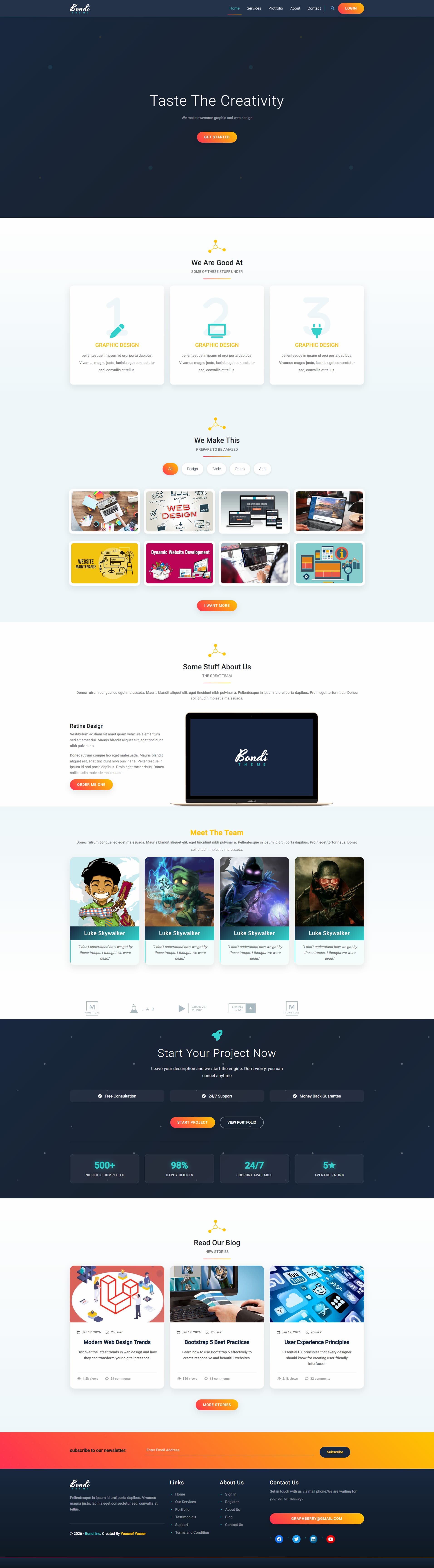 Bondi Bootstrap5 - Modern landing page with responsive design and Bootstrap components